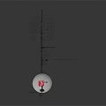 Communication Antenna With Red Logo And Metal Structure On Black Background