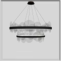 Elegant Modern Circular Layered Chandelier With Transparent Glass Panels And Metallic Frame
