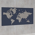 Background wall world map decorative painting 3d model