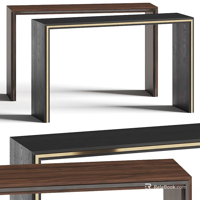 Elegant Modern Functional Desk with Metal Frame and Wooden Tabletop Surface 3d model