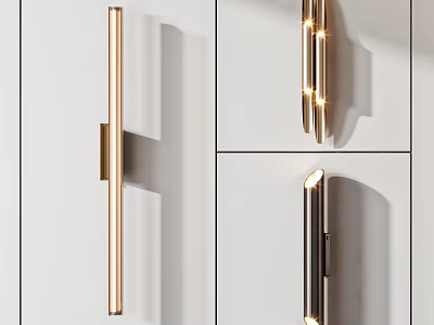 Modern Elegant Slim Wall Lamp With Metal Frame And LED Lighting For Interior Wall 3d model