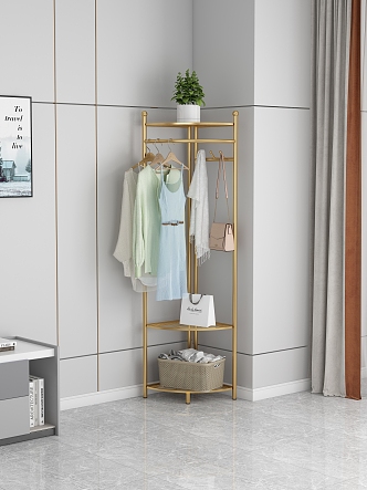 Modern coat rack corner coat rack 3d model