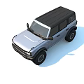 Ford Bronco Four Door Off Road SUV with Black Roof Round Headlights and Large Tires