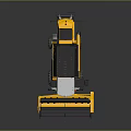 Yellow Agricultural Combine Harvester With Black Top And Large Wheels For Farming Operations