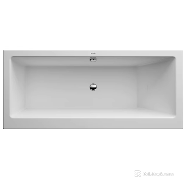 Modern White Rectangular Bathtub With Smooth Surface For Bathroom Interior 3d model 
