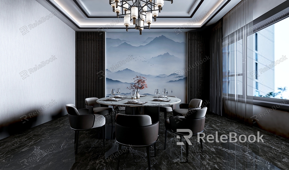 New Chinese-style private rooms model