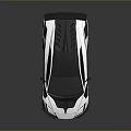 White Sports Car with Black Roof and Rear Spoiler Sleek Aerodynamic Design on Gray Background