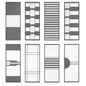 Modern Wardrobe Door Wardrobe sliding door combination 3d model