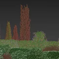 Lush Greenery And Colorful Shrubs With Climbing Vines Against Urban Skyline View