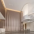 Modern company lobby creative company office hotel lobby modeling wall special-shaped modeling background wall hotel lobby 3d model