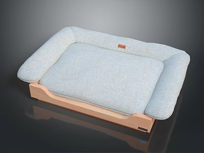 Modern Single Sofa With Light Gray Upholstered Soft Cushion And Wooden Frame 3d model