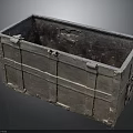 Vintage Metal Storage Trunk With Rustic Worn Surface Metal Latches And Handles