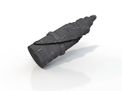 Ancient Stone Conical Weapon With Textured Surface And Primitive Design 3d model