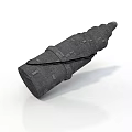 Ancient Stone Conical Weapon With Textured Surface And Primitive Design 3d model