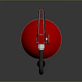 Portable Red Fire Extinguisher With Pressure Gauge And Warning Labels