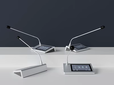 Modern White Headphone Speaker With Touch Screen And Built In Microphone Design 3d model