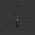 Military Green Attack Helicopter With Main Rotor Tail Rotor Weapon Mounts And Cockpit Windows