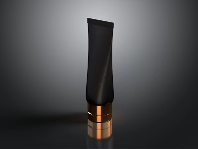 Modern Black Skincare Tube With Gold Base For Daily Beauty Use 3d model