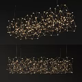 Modern Geometric Golden Wire Structure Chandelier With Unique Warm Lighting Design