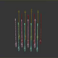 Ancient Weapons Collection Showcasing Various Spear Designs With Metal Tips And Wooden Shafts