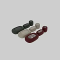 Modern Ceramic Coffee Table With Red White Green Colors And Smooth Surface Design