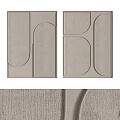 Neutral Tone Decorative Panels With Linen Texture Geometric Curved Rectangular Shapes Modern Wall Decor