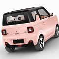 Pink Compact Car With Round Headlights And Black Roof Modern Design
