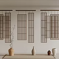 New Chinese-style screen partition 3d model