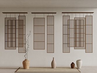 New Chinese-style screen partition 3d model