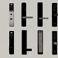Various Smart Door Locks With Digital Keypad And Fingerprint Scanner Design 3d model