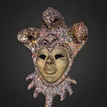 Elaborate Venetian Mask With Intricate Patterns Artistic Design And Ornamental Details