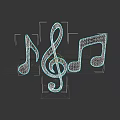 Detailed Musical Note Carving with Treble Clef and Notes Design