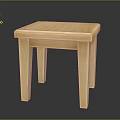 Light Wooden Stool With Simple Design And Square Seat And Four Legs