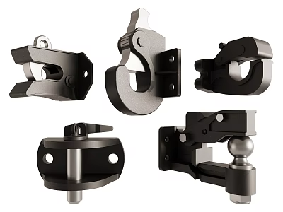 Assorted Heavy Duty Metal Hooks With Sturdy Construction For Industrial Applications 3d model