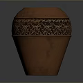 Handcrafted Brown Terracotta Vase With Intricate Decorative Patterns For Home Decor