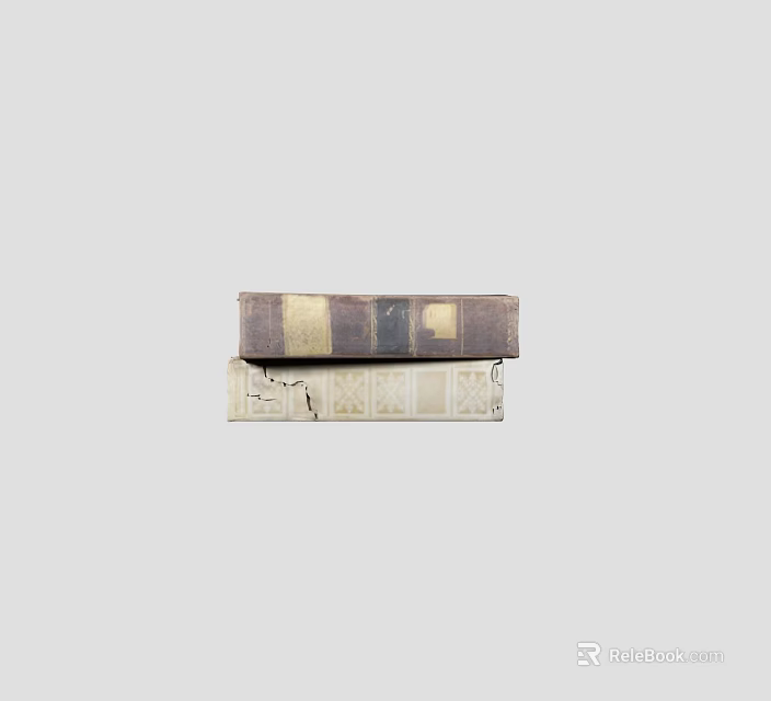 Vintage Stacked Old Books With Leather Hardcover And Worn Edges For Decorative 3d model 