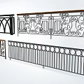 Various Decorative Railings Designs With Intricate Patterns And Metal Work 3d model