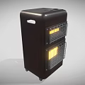 Portable Black Electric Radiator With Wheels And Handle Two Layer Heating Grid For Home Use