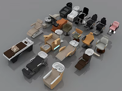 Various Modern Massage Chairs With Diverse Designs And Comfortable Features 3d model