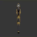 Yellow Futuristic Weapon With Detailed Mechanical Structure And High Tech Design