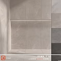Contemporary Gray Ceramic Tile Wall And Floor Construction Design Details 3d model