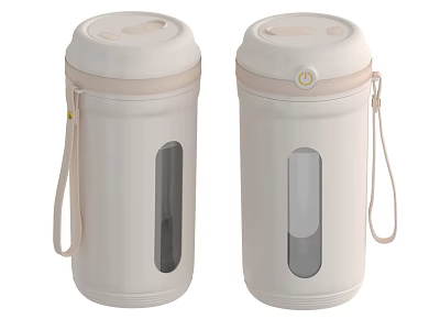White Portable Insulated Vacuum Flask With Transparent Window And Carry Handle 3d model
