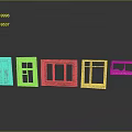 Various Window Models With Different Styles Colors And Wooden Frames