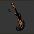 Unique Orange Black Violin Shaped Household Item For Modern Home Decor