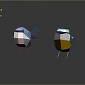 Geometric Style Colorful Bird Sculptures With Faceted Design And Standing Pose