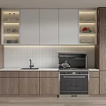 Modern Kitchen Featuring Wooden And White Cabinets Countertop Sink Oven And Lighting