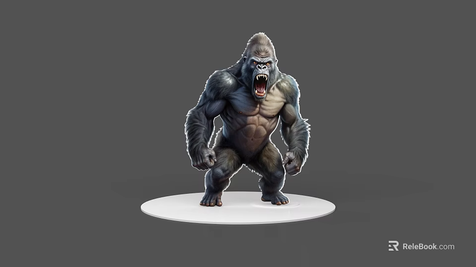 Detailed Reptile 3D Model Figure Standing On White Base With Realistic Features 3d model 