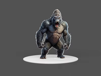 Detailed Reptile 3D Model Figure Standing On White Base With Realistic Features 3d model