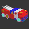 Colorful Fire Truck Shaped Kids Furniture With Ladder And Wheel Details
