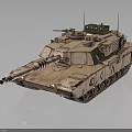 Modern Military Tank With Desert Camouflage Main Gun Turret Tracks And Green Storage Boxes